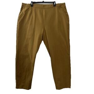 Susan Graver Weekend Pants Womens 2X Camel Stretch Cotton Spandex Office Comfort